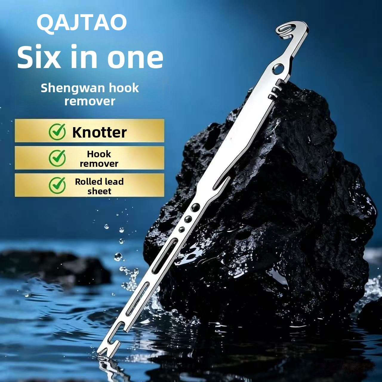 Fishing Hook Remover - QAJTAO 6-in-1 스테인리스 스틸 낚싯바늘 제거기