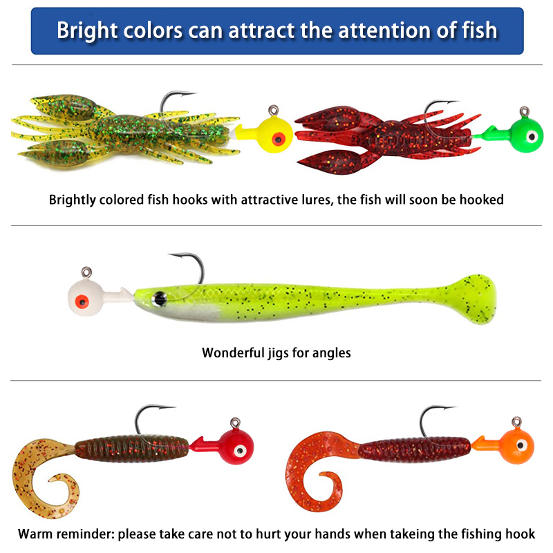 50PCS 낚시 후크 세트 리드 지그 헤드 잉어 Cra - Fishing Hook Circle 리뷰 및 가격